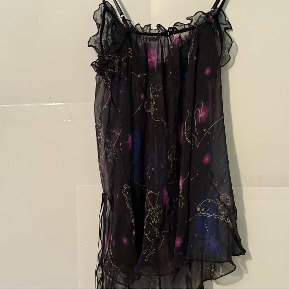Victoria's Secret Black and Purple Sheer Lingerie baby doll camisole fairy lace - Picture 7 of 7